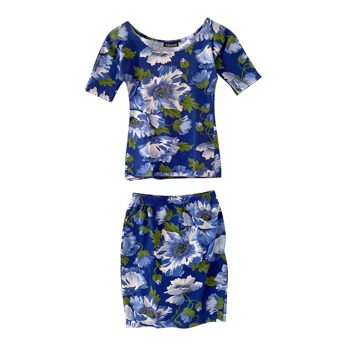 Ensemble Jupe + Haut CACHAREL Imprimé Fraises - Taille 40 - 100% Coton - Occasion Comme Neuf