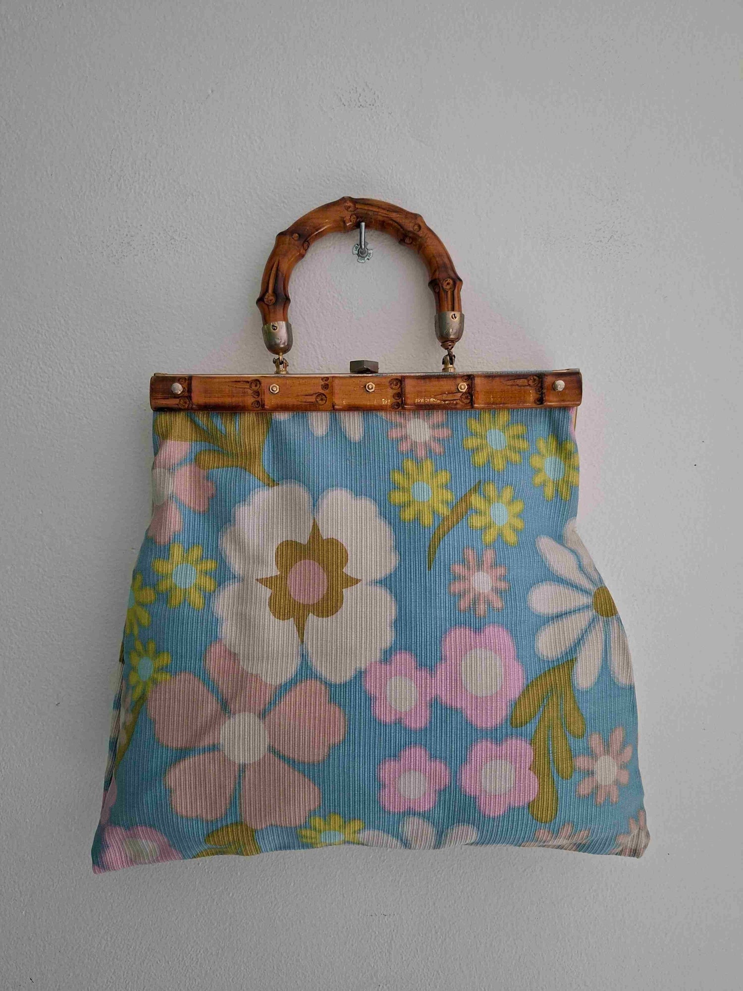 Flower-print handbag