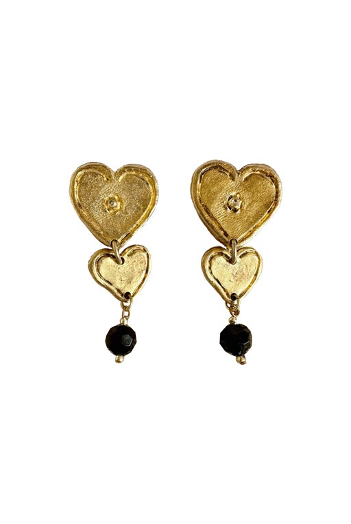 Heart-shaped clip-on earrings
