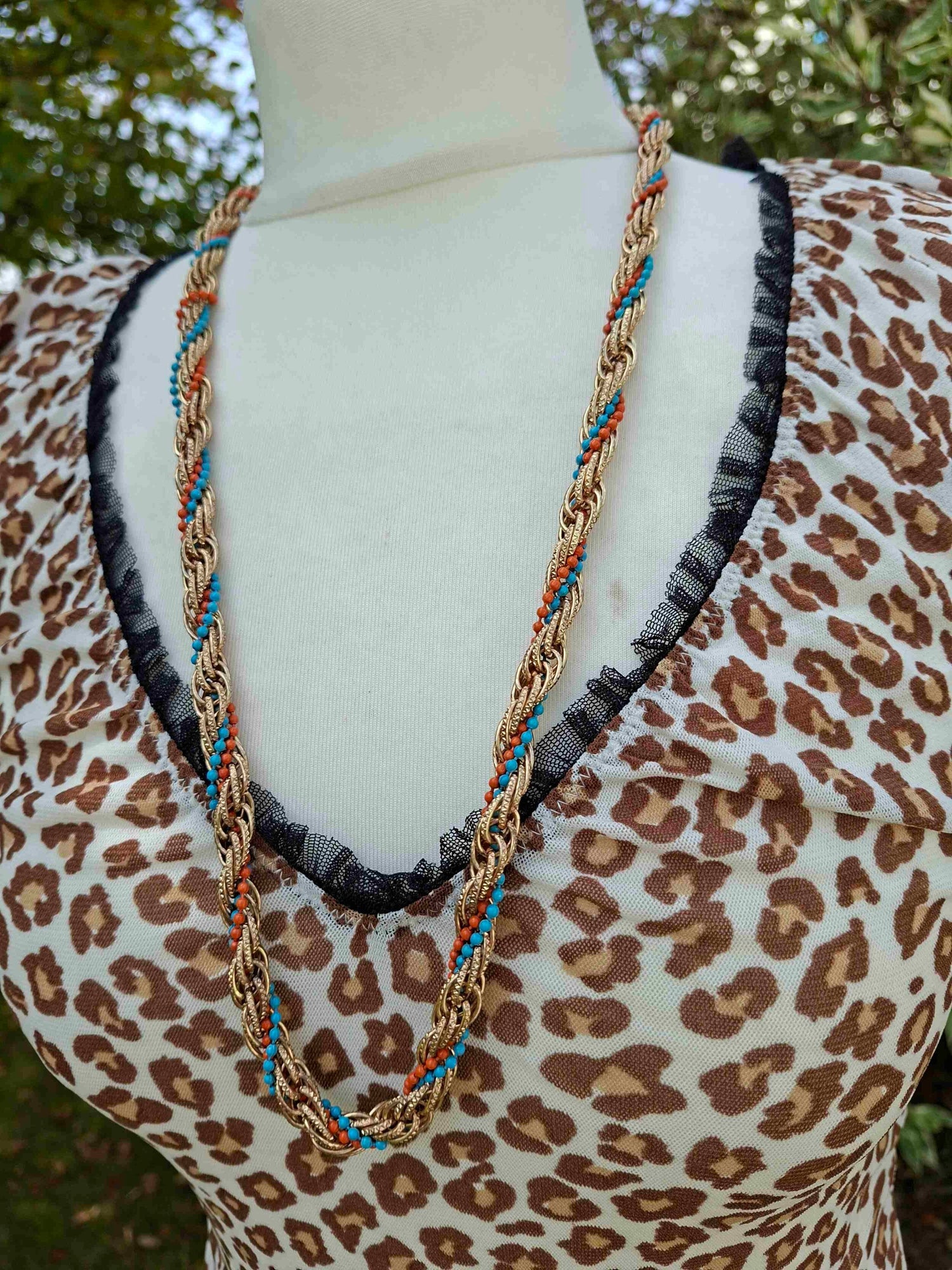 Gold-plated metal necklace