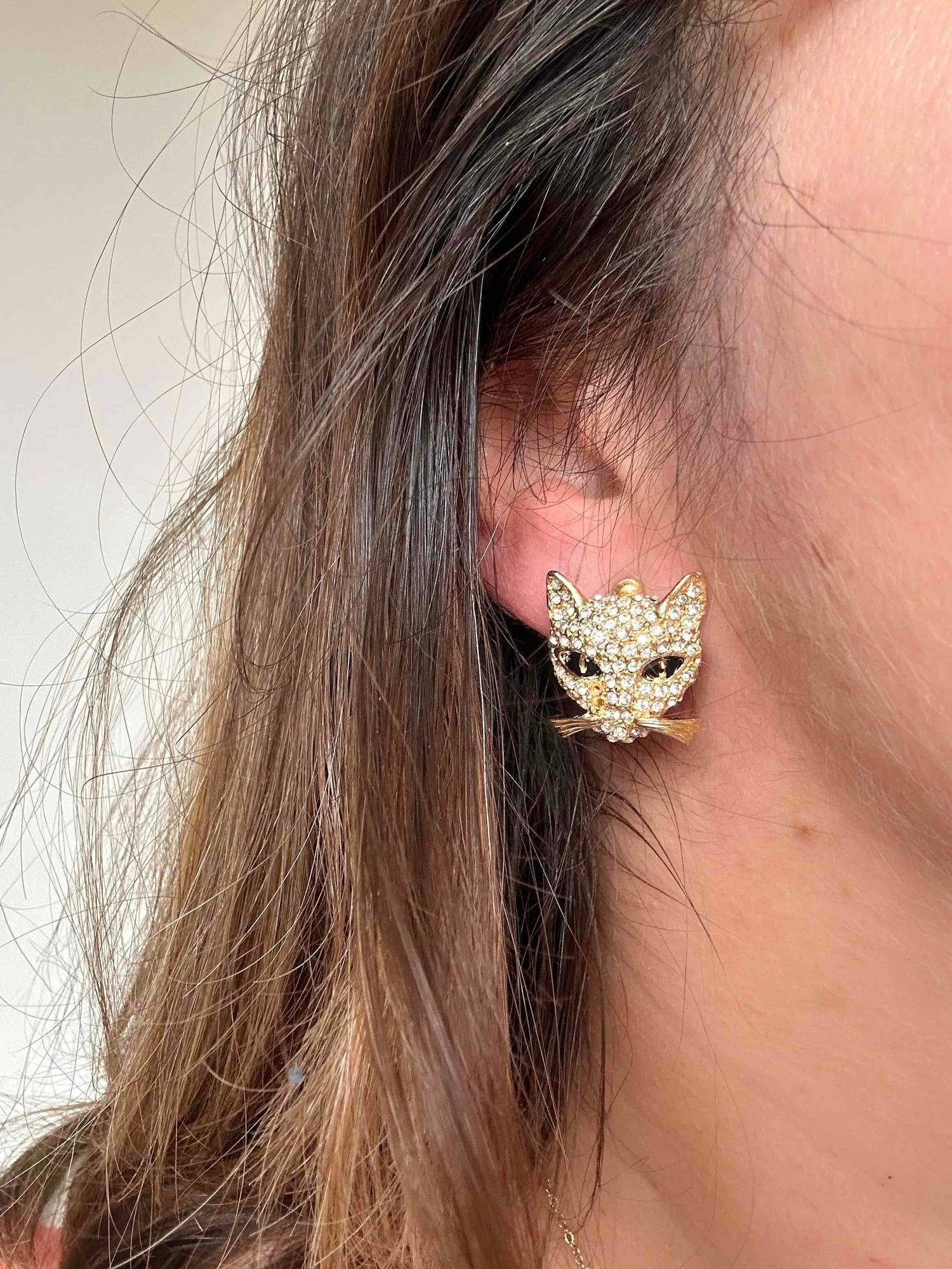 Boucles d'oreilles clips chats