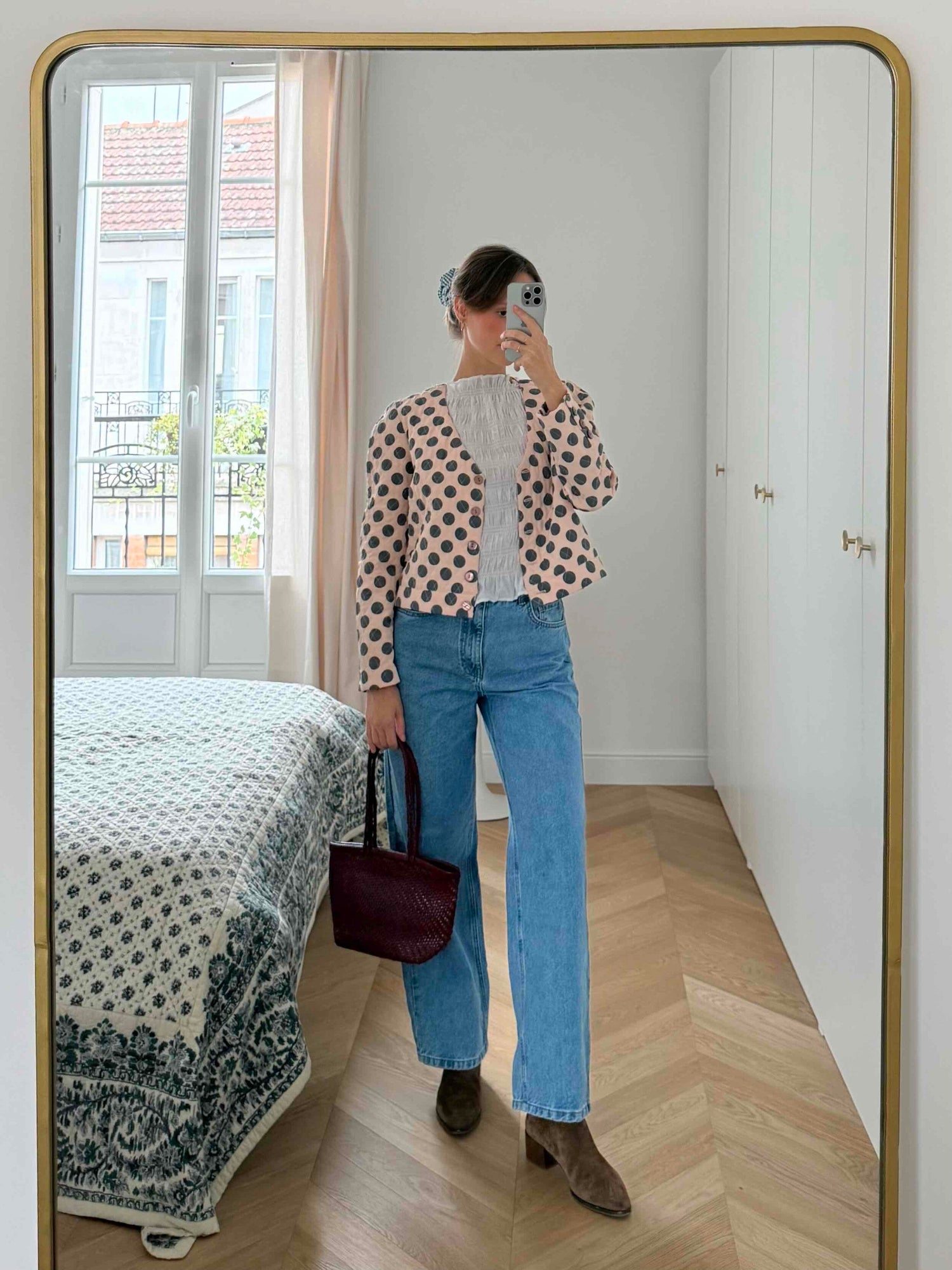 Veste matelassée à pois