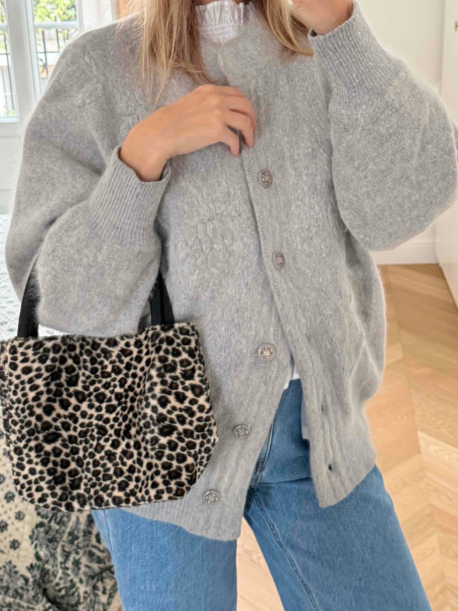 Mini bag in leopard fur