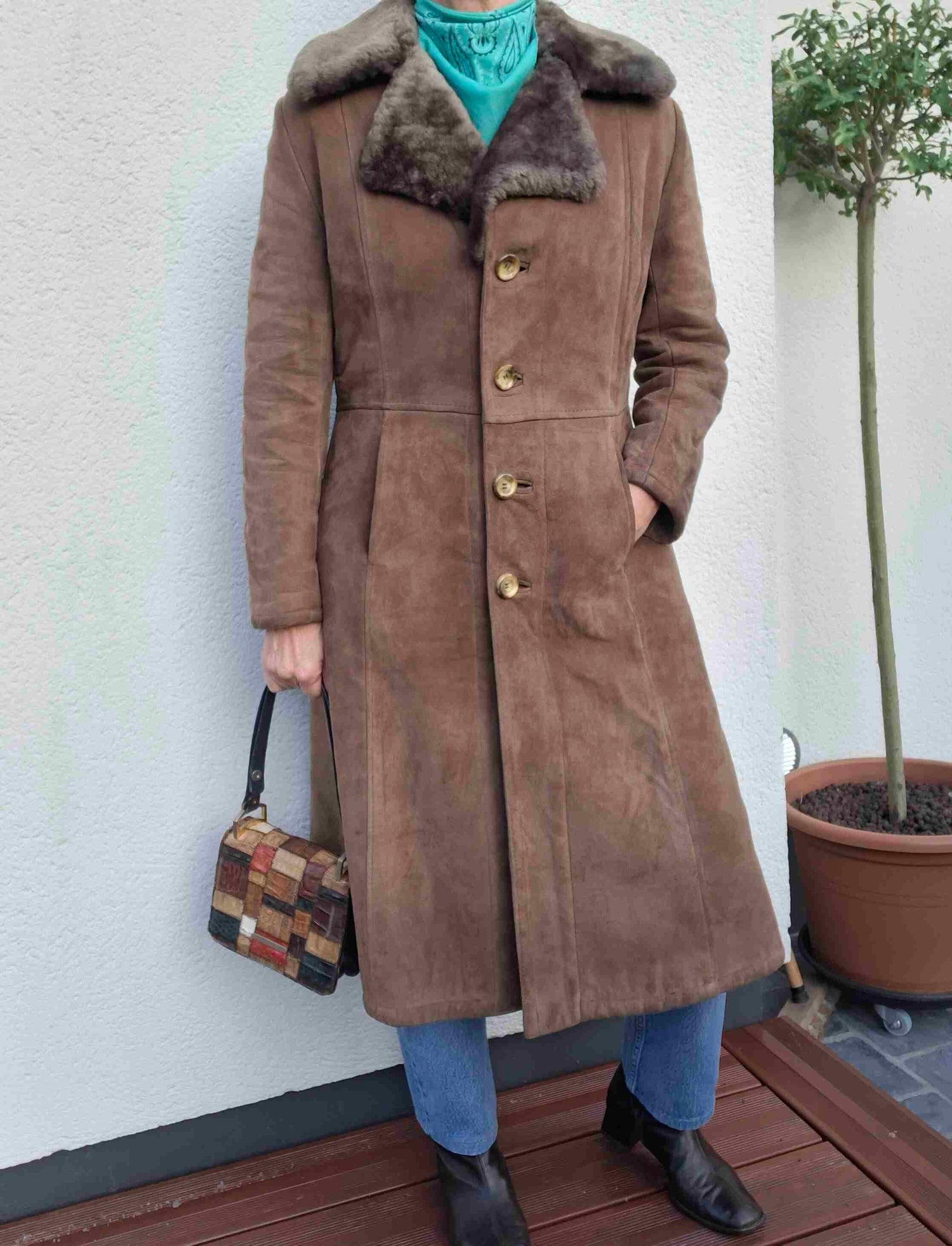 Suede with a wooly texture