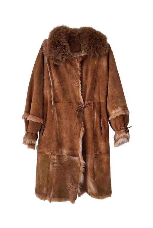 Suede and fur coat