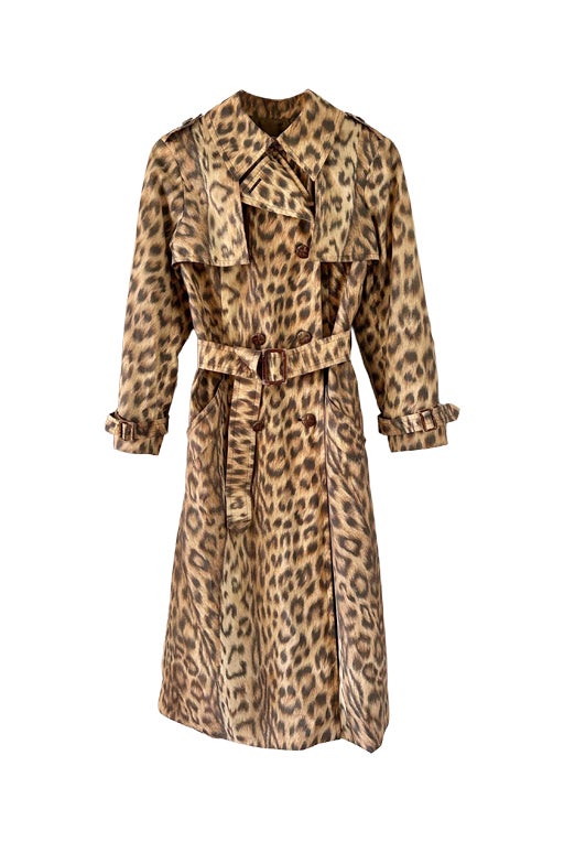 Leopard trench coat