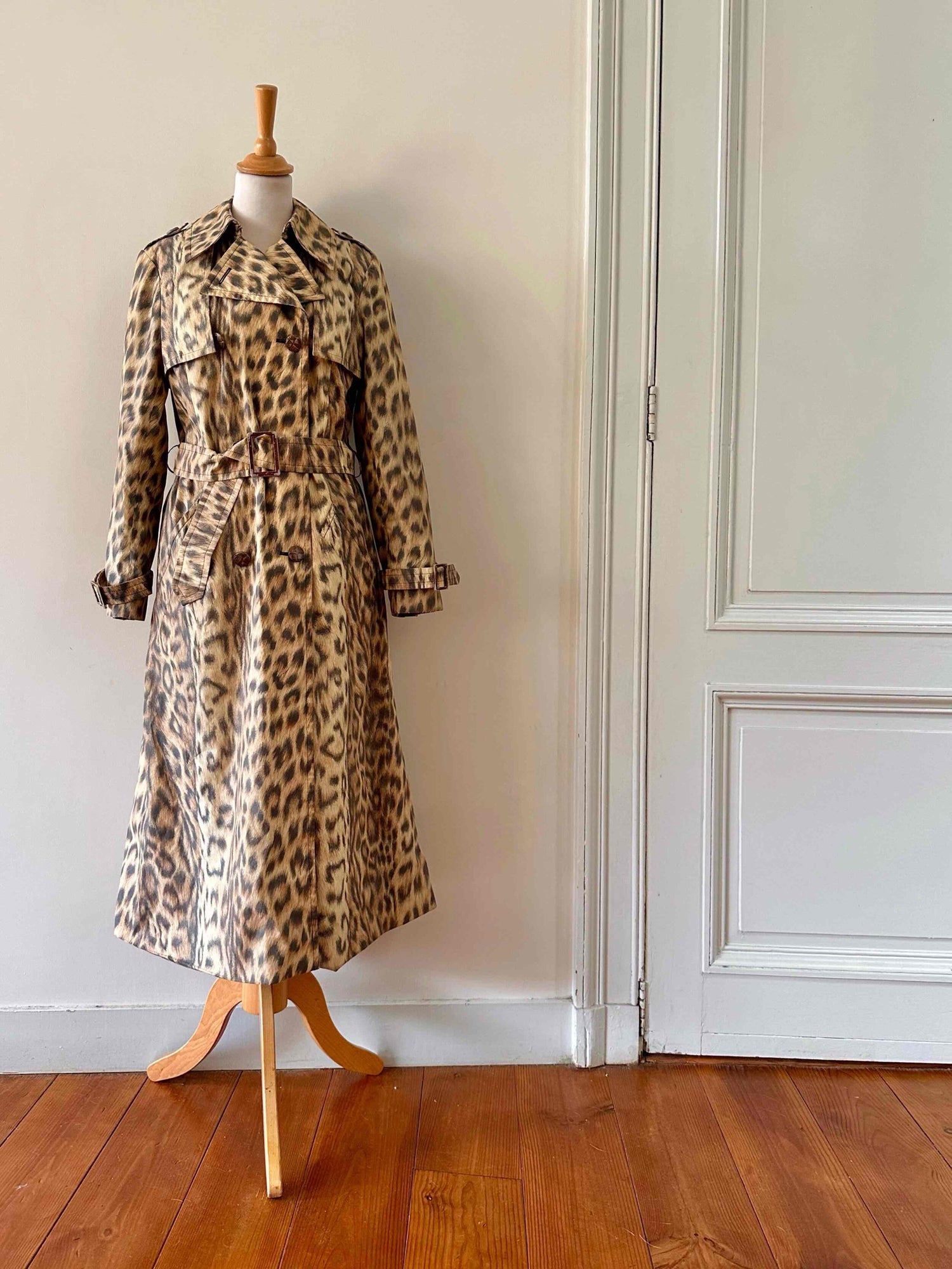 Leopard trench coat