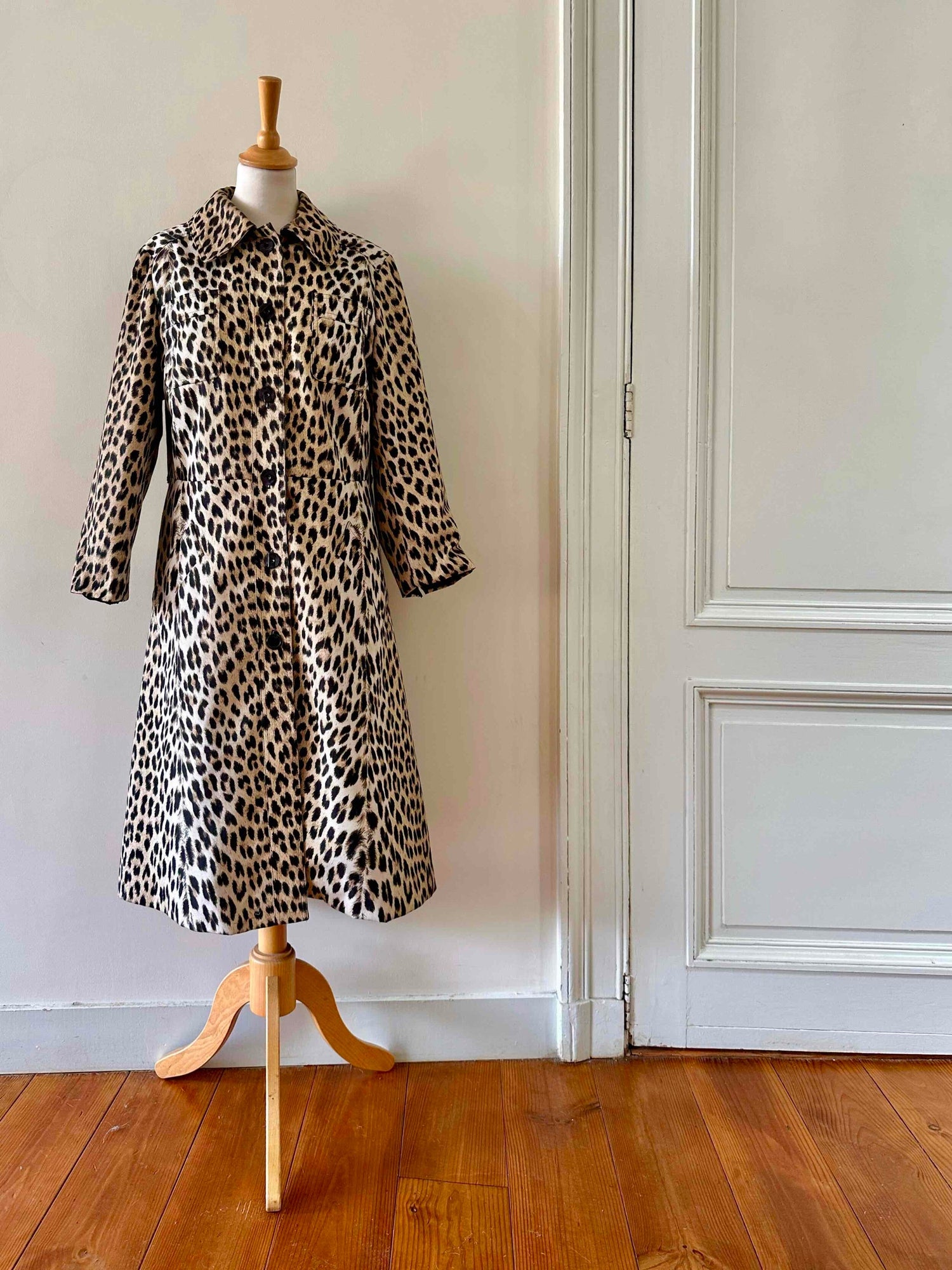 Leopard trench coat