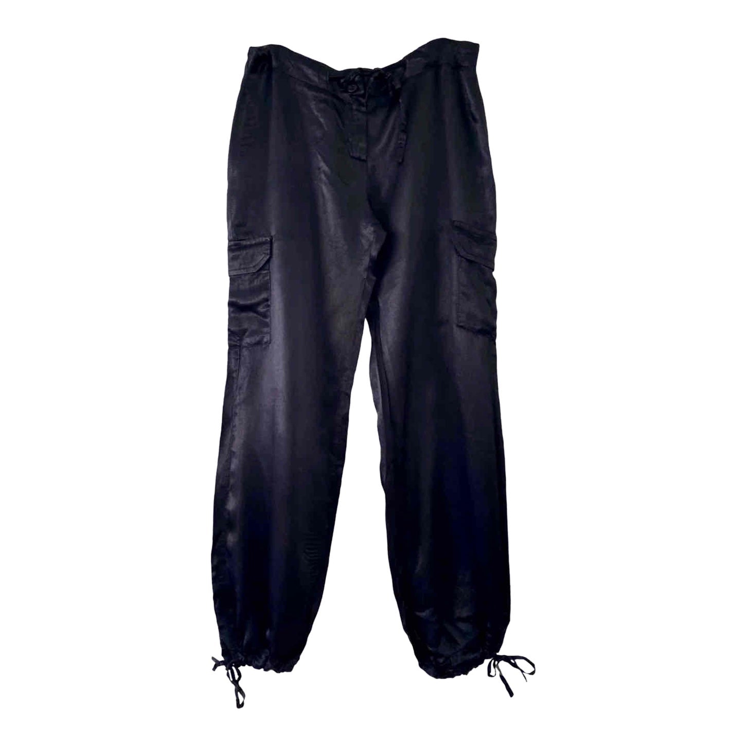 Pantalon cargo en satin