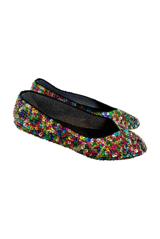 Sequined ballet flats