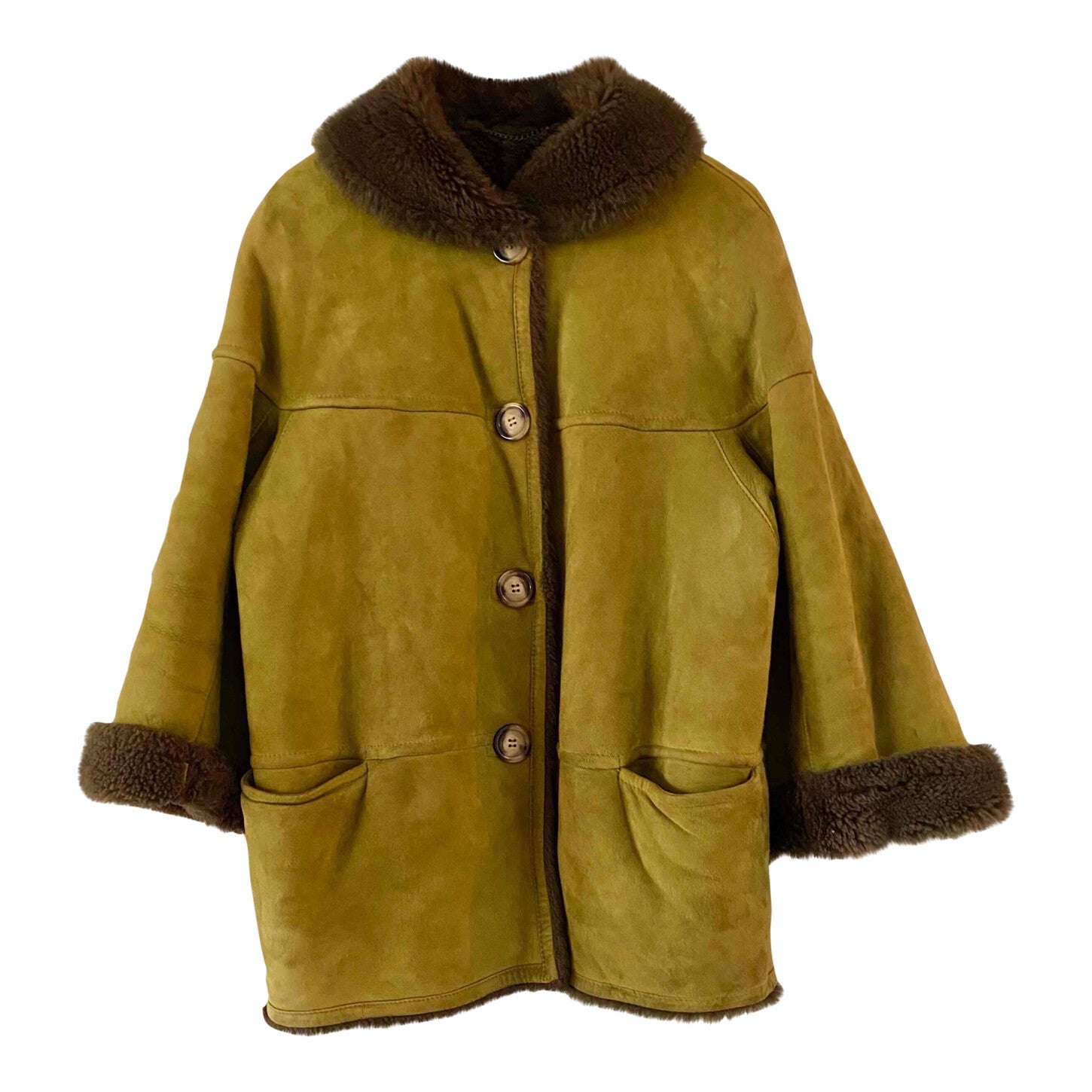 Wool-lined leather coat