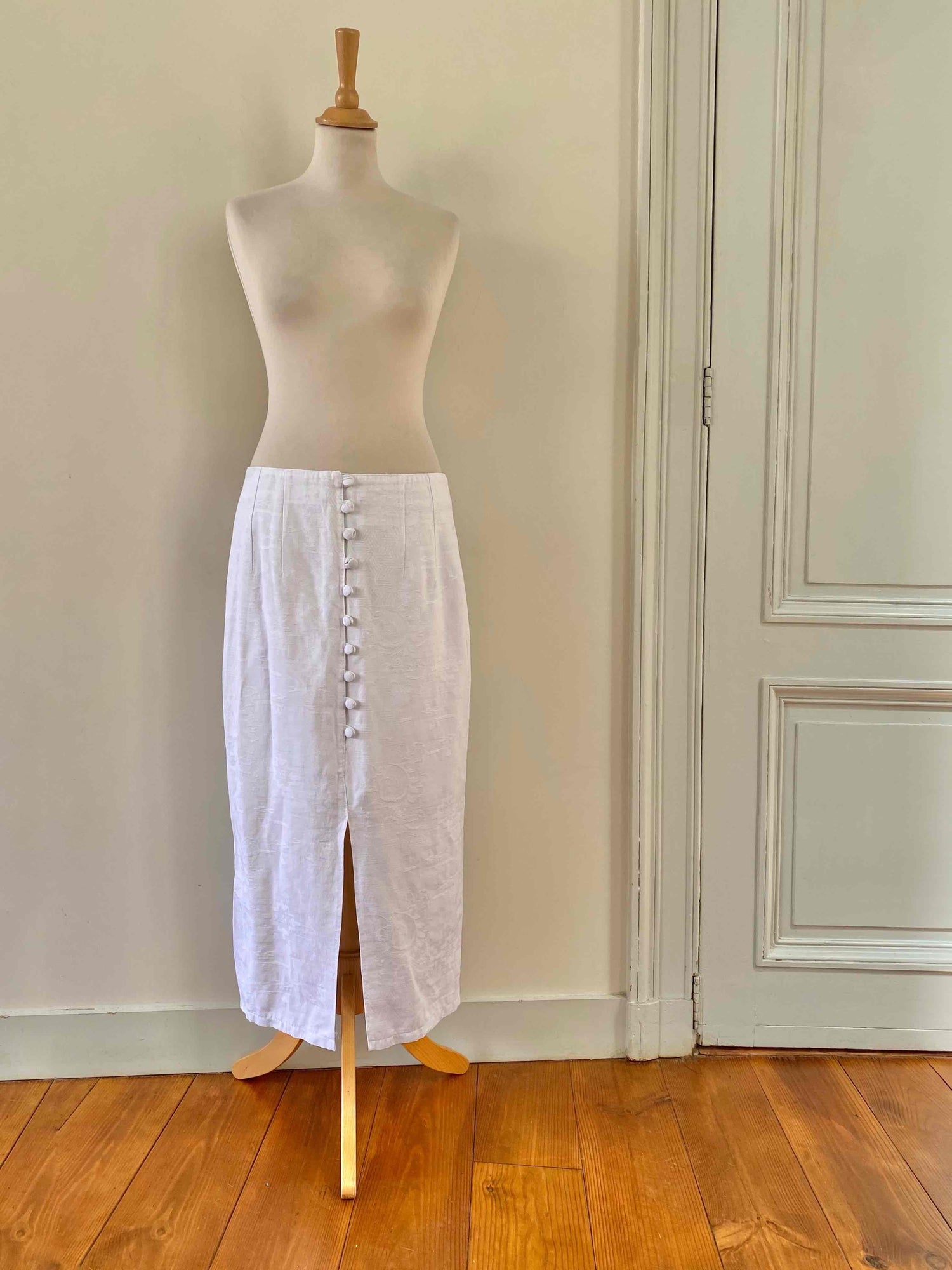 Jupe damassée en lin