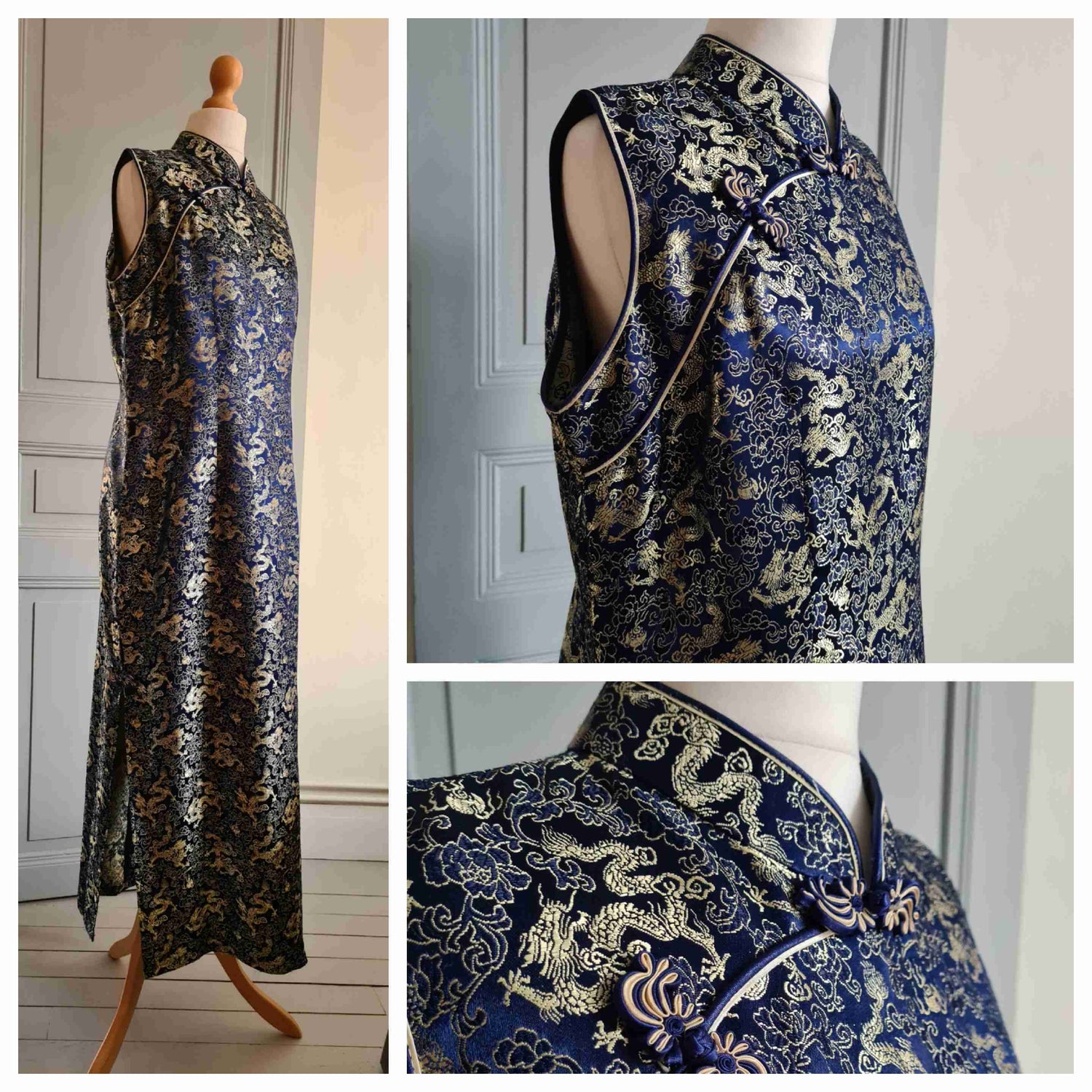 Asian-style satin dress