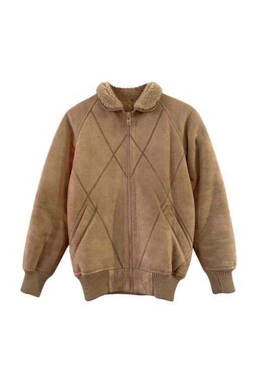 Wool-lined leather jacket