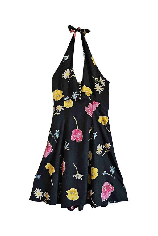 Floral backless dress