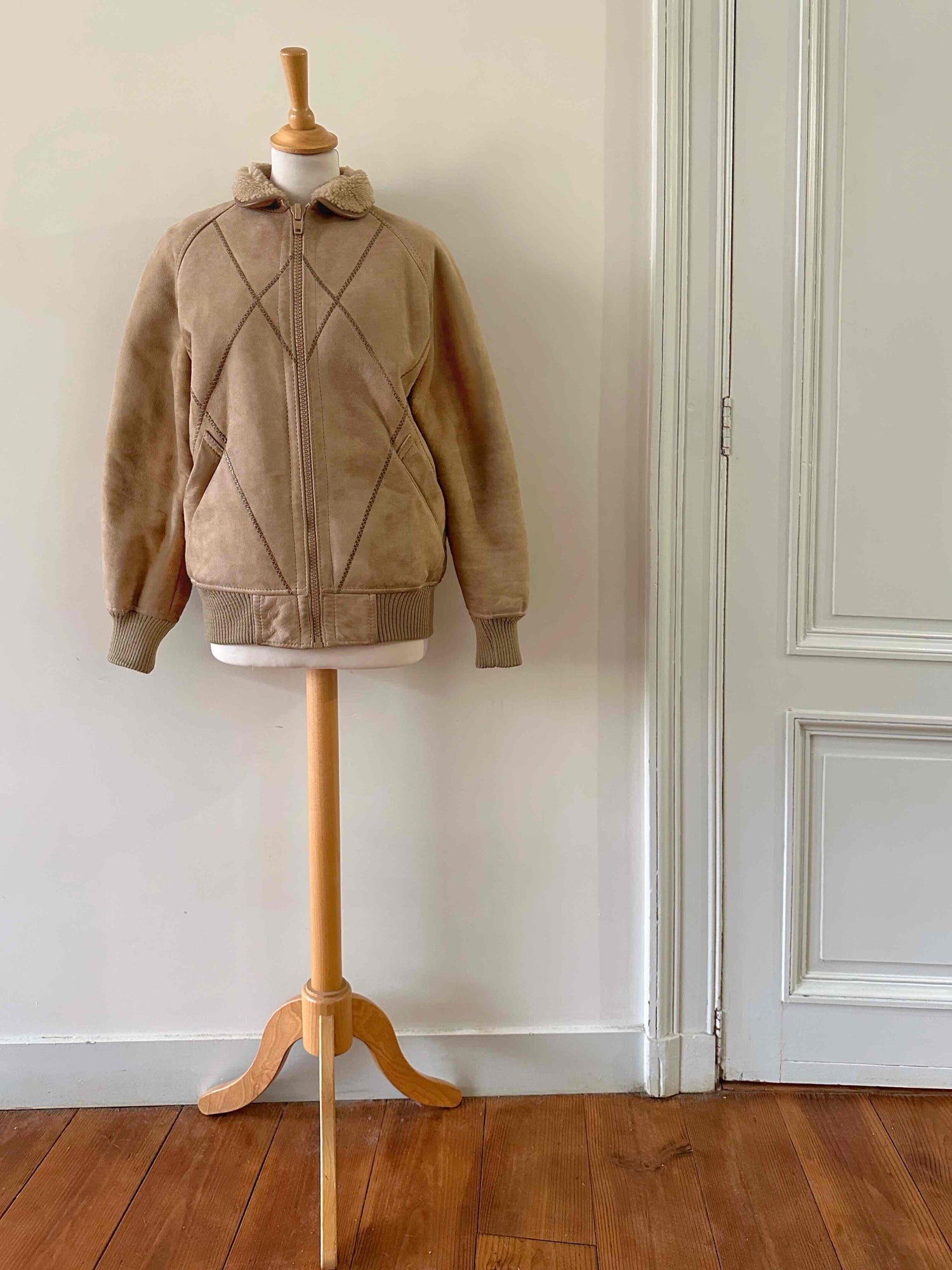 Wool-lined leather jacket