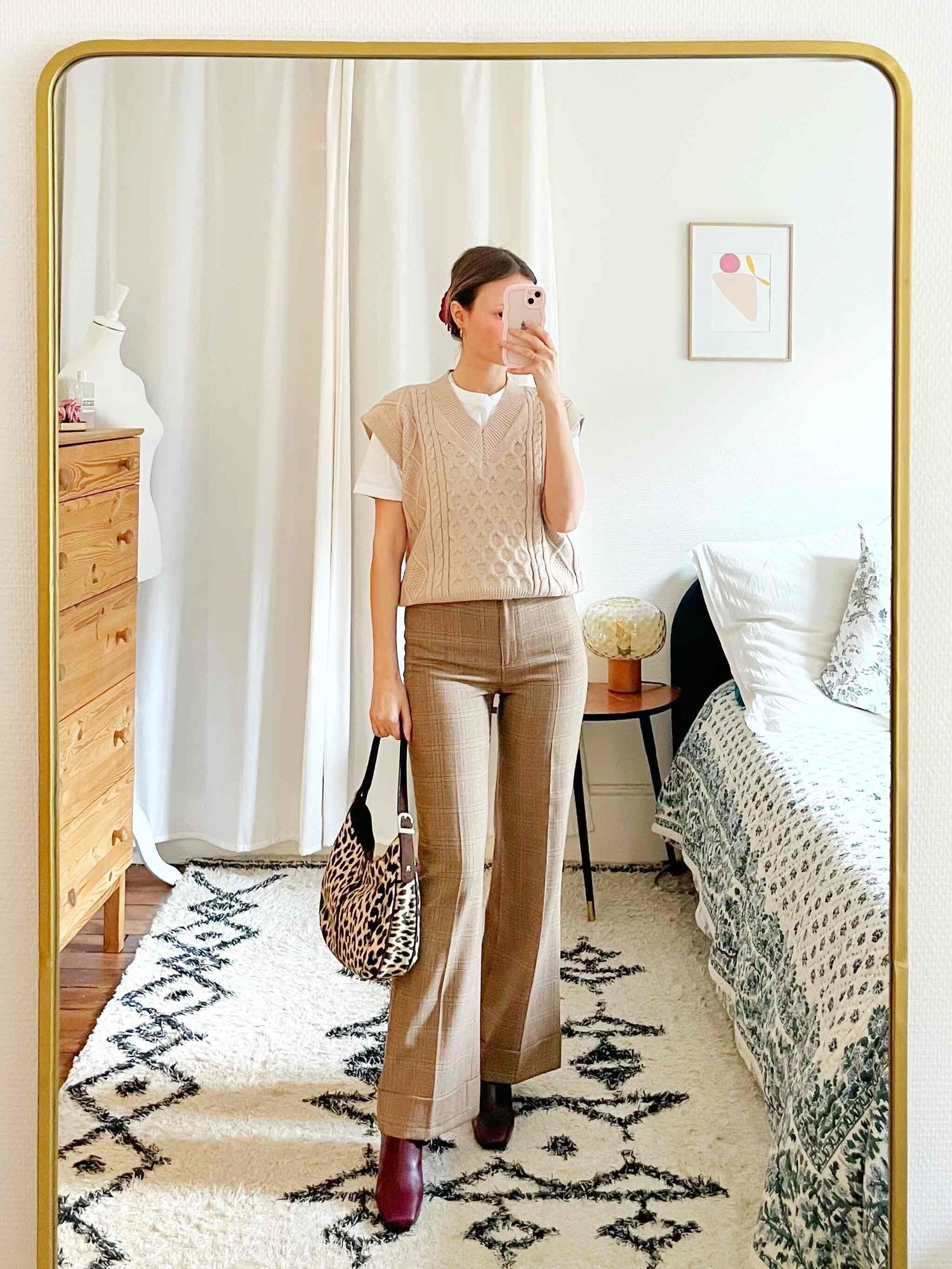 Pantalon à carreaux en laine