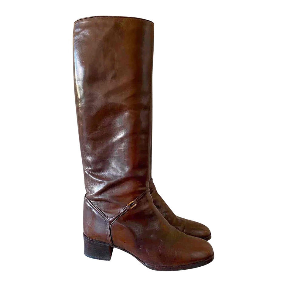 Leather riding boots
