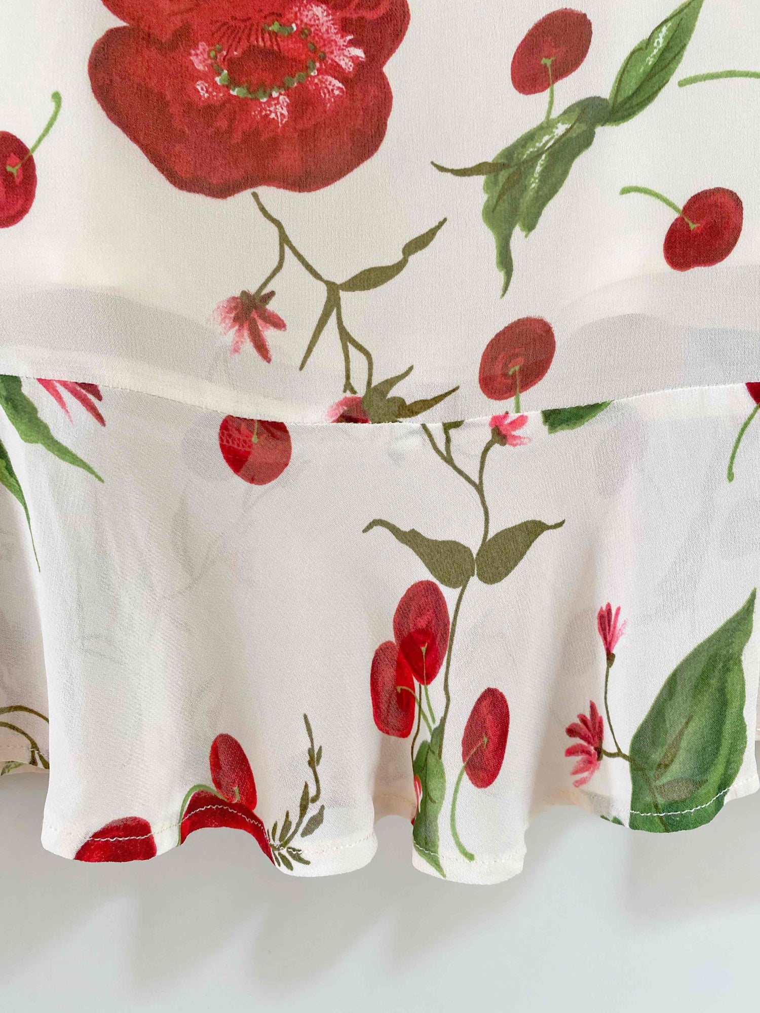 Jupe cerises et fleurs