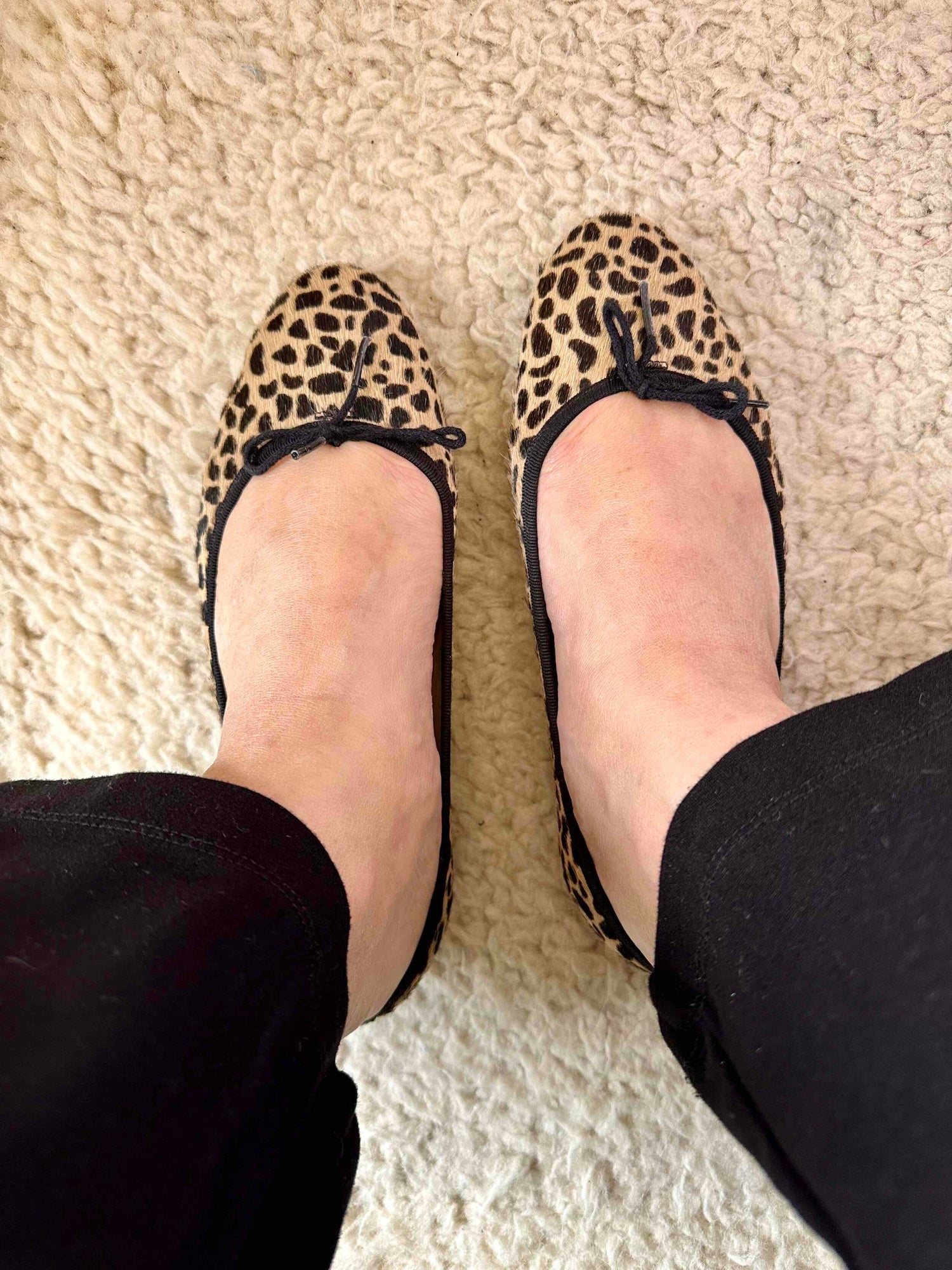 Leopard-print ballet flats