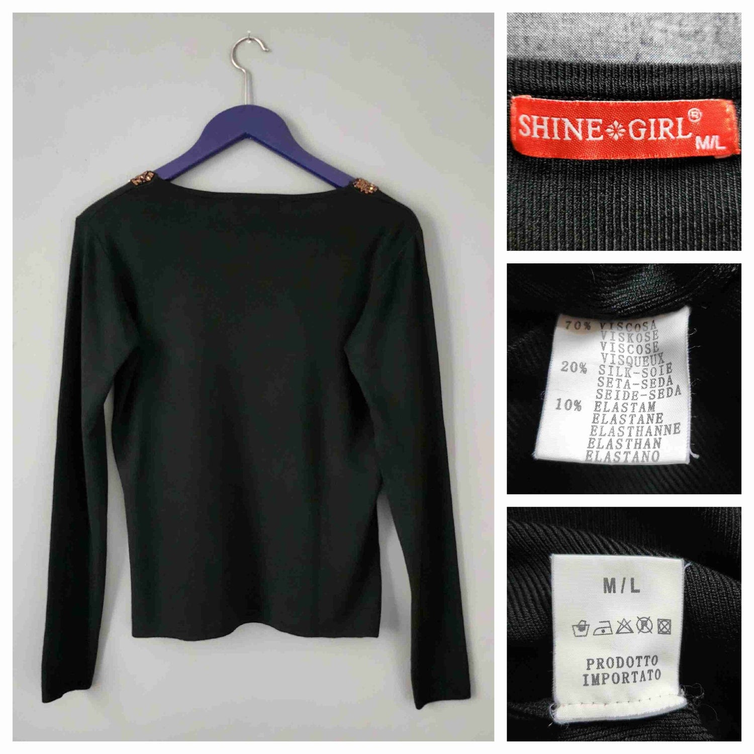 Top en maille brodé