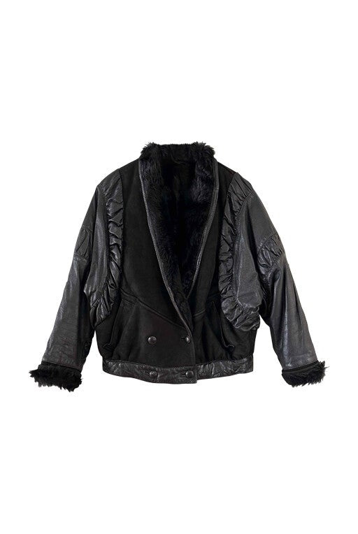 Wool-lined bomber jacket