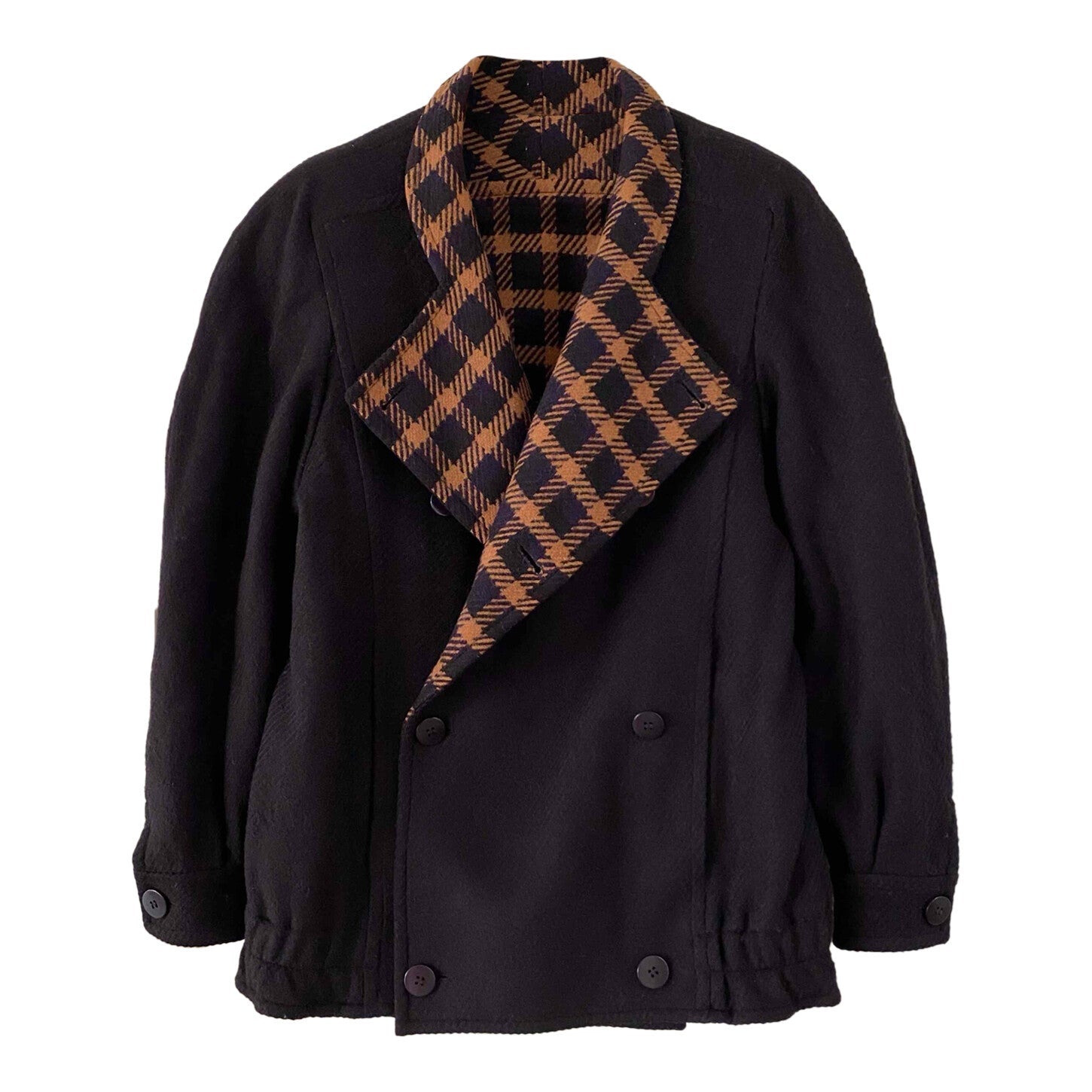 Reversible wool overcoat