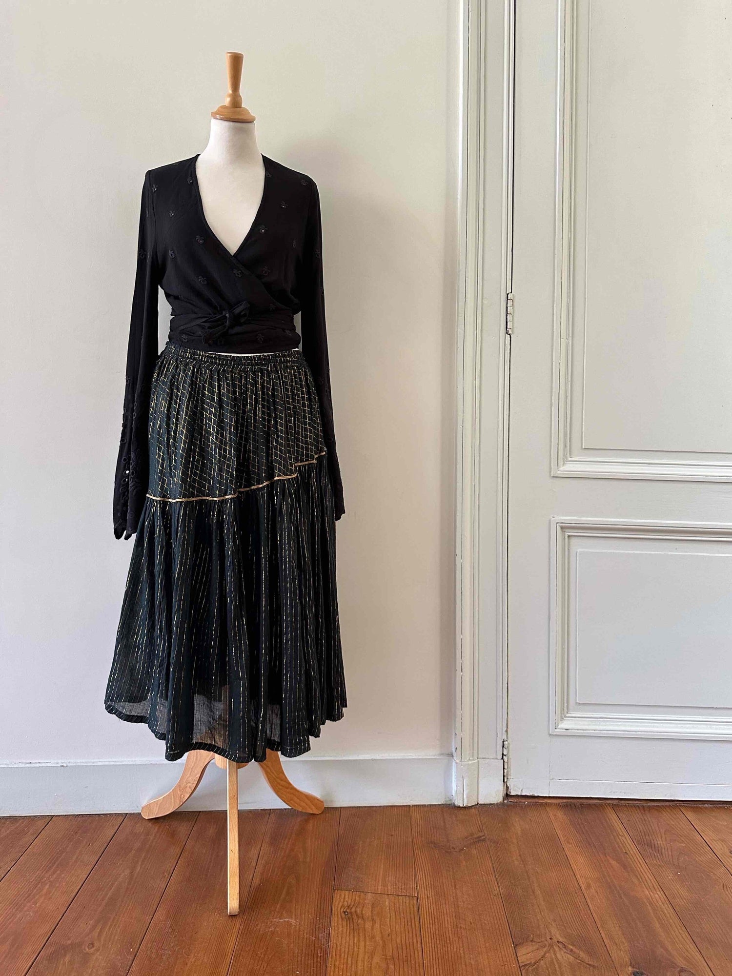 Jupe en coton et lurex