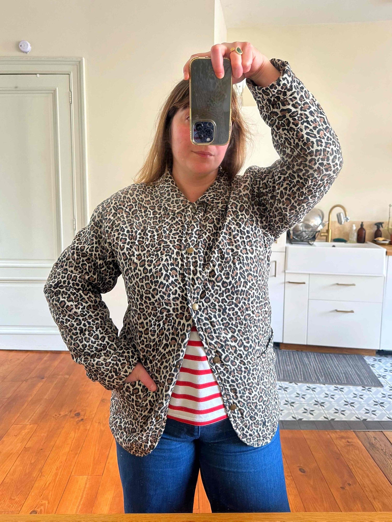 Leopard quilted jacket