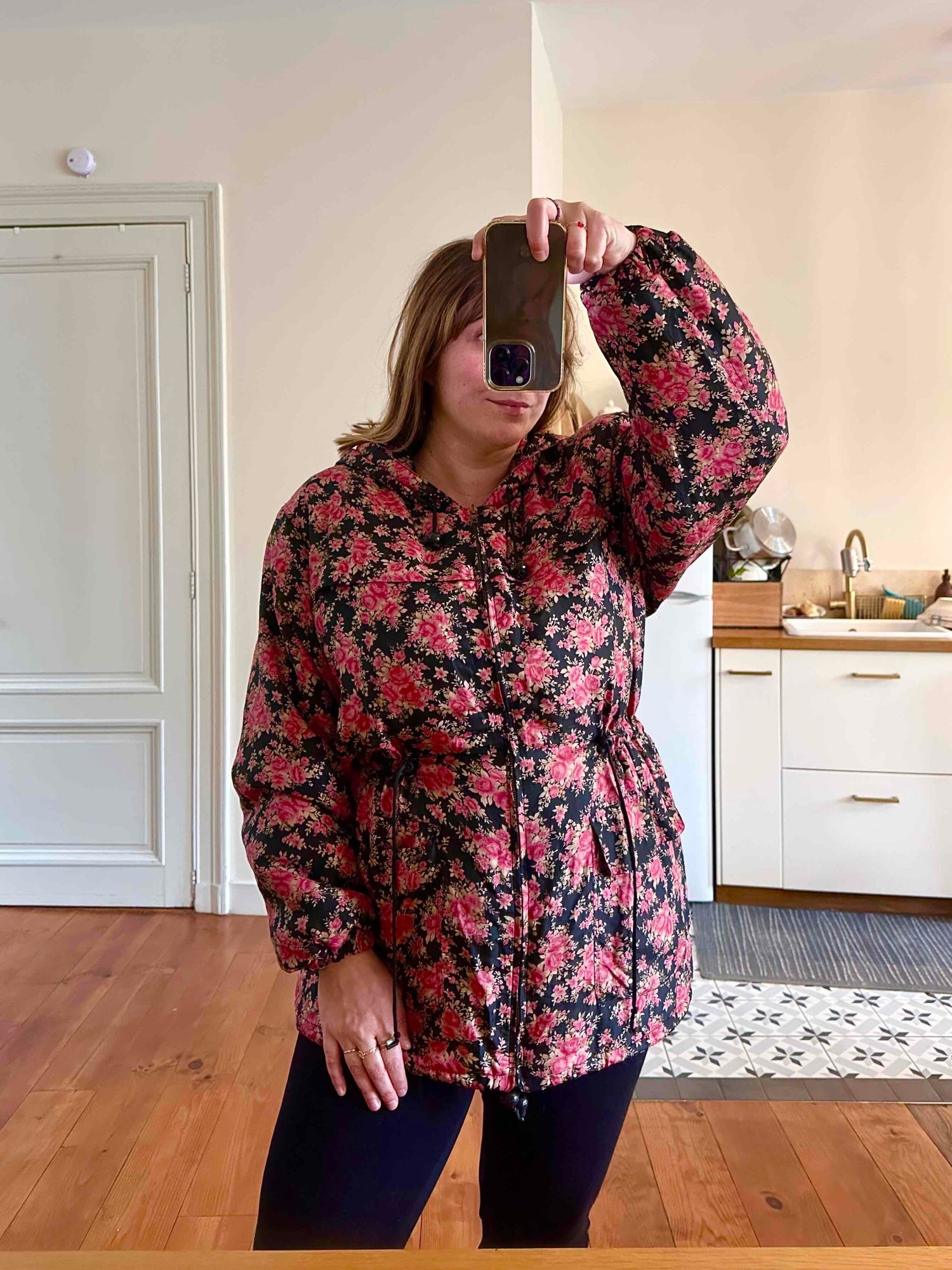 Floral puffer jacket