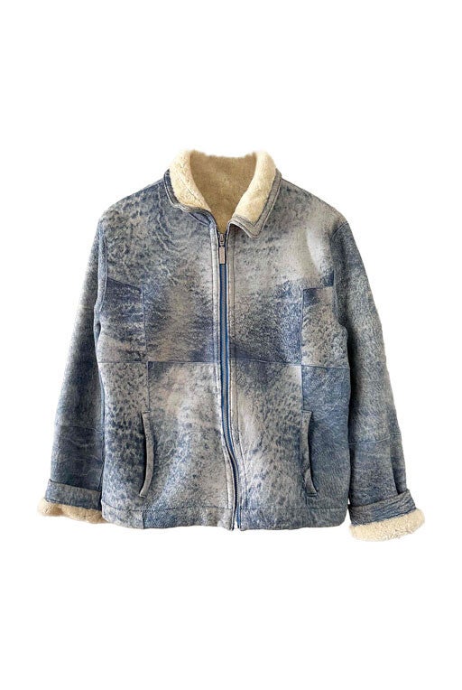 Wool-lined leather jacket