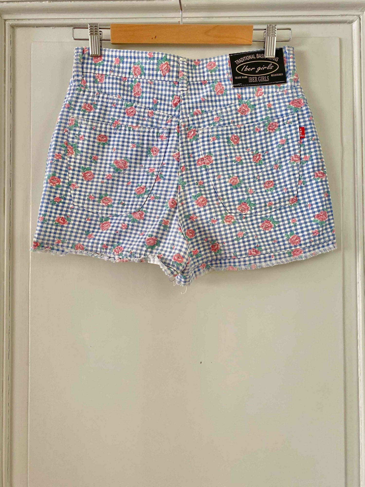 Mini short vichy et fleurs