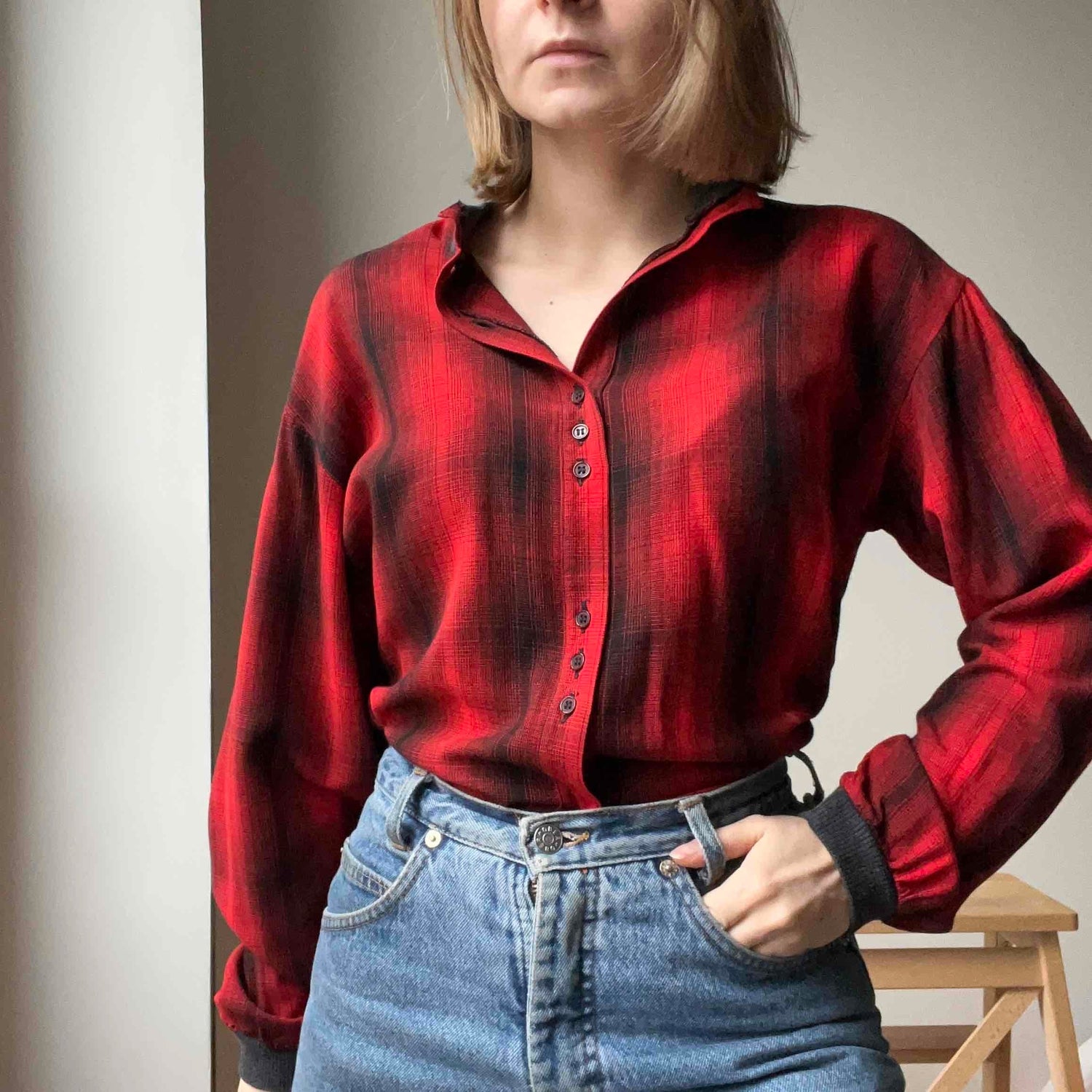Blouse à carreaux