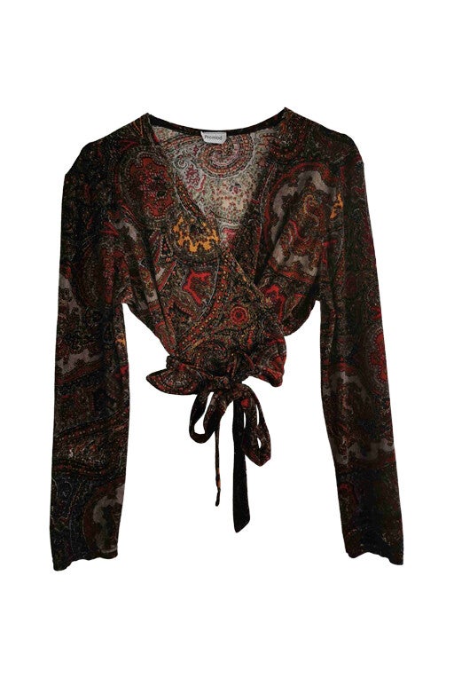 Velvet wrap-around top