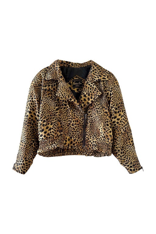 Leopard print puffer jacket