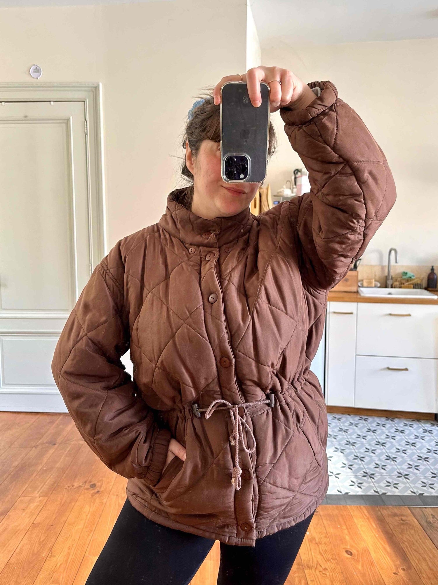 Silk down jacket