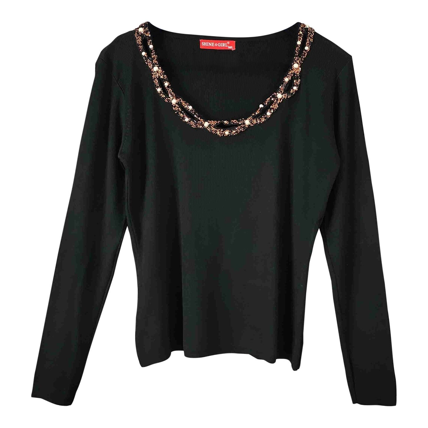 Top en maille brodé