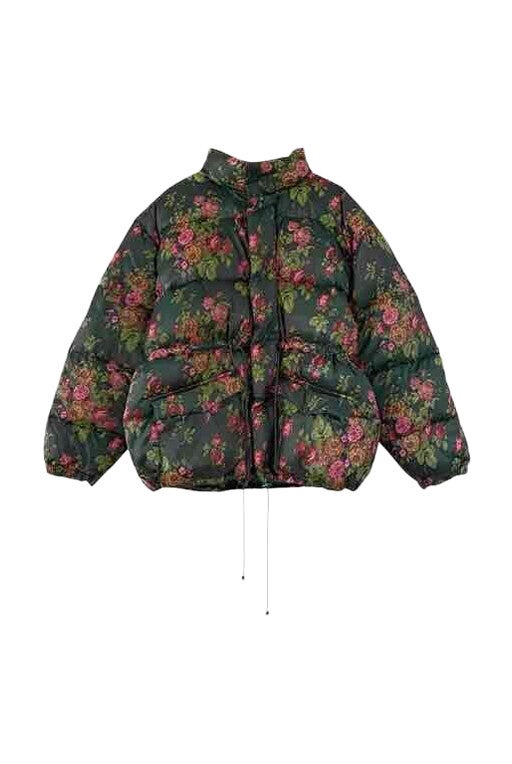 Floral puffer jacket