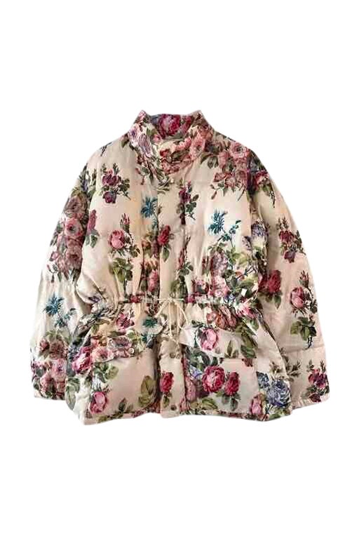 Floral puffer jacket
