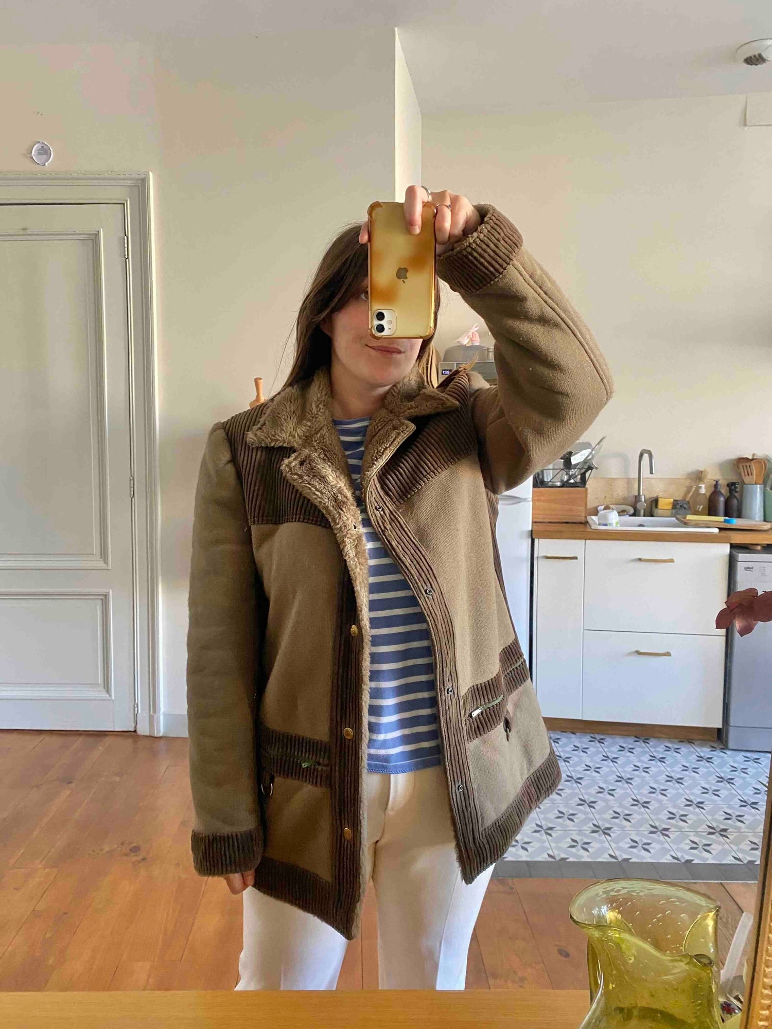 Saharienne en velours côtelé