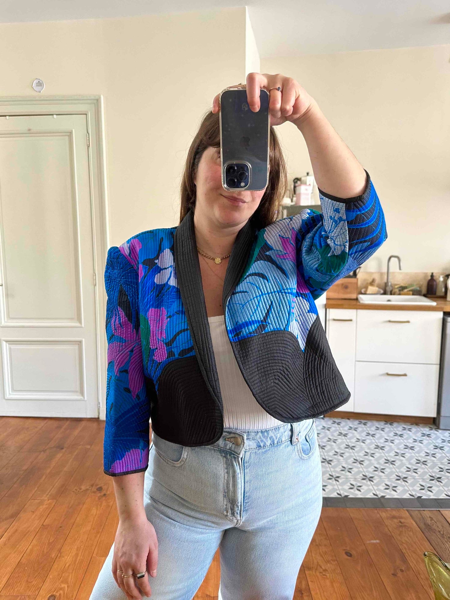 Veste matelassée en soie