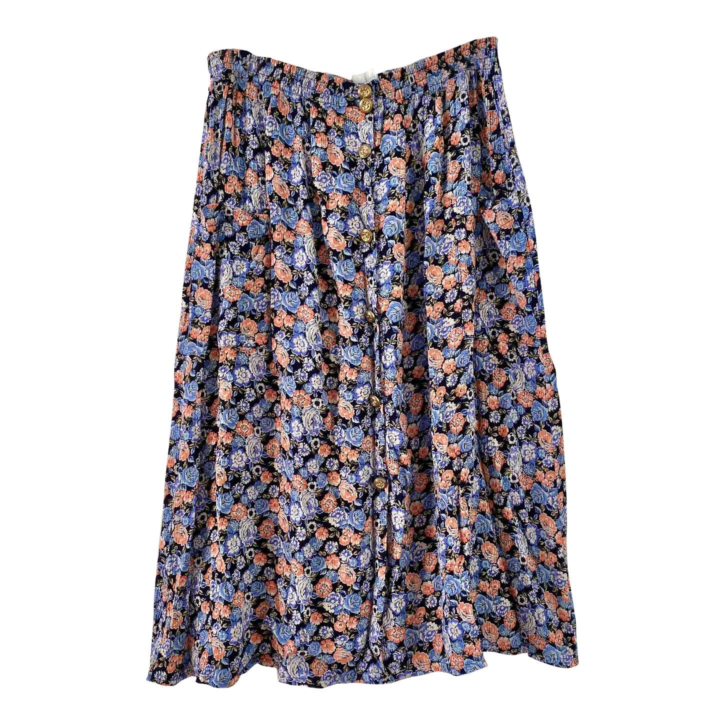 Jupe boutonnée à fleurs