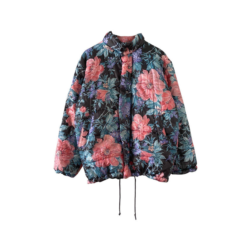 Floral puffer jacket