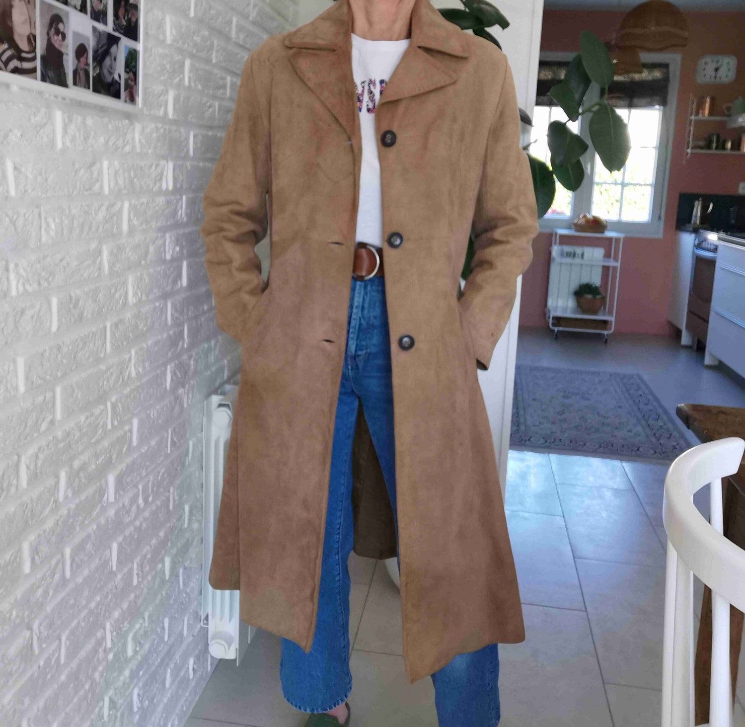 Trench en daim 70's