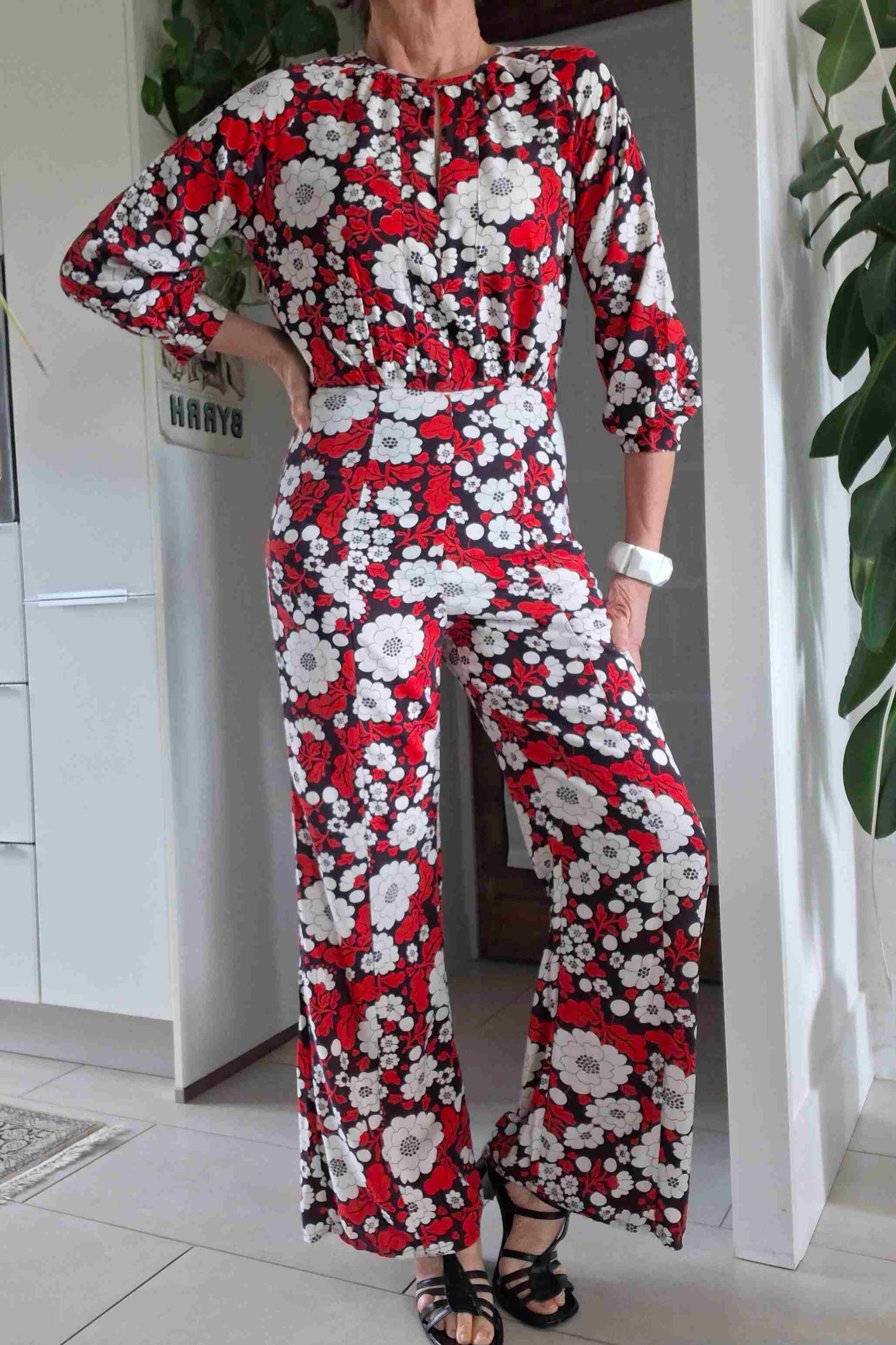 Combinaison à fleurs 70's