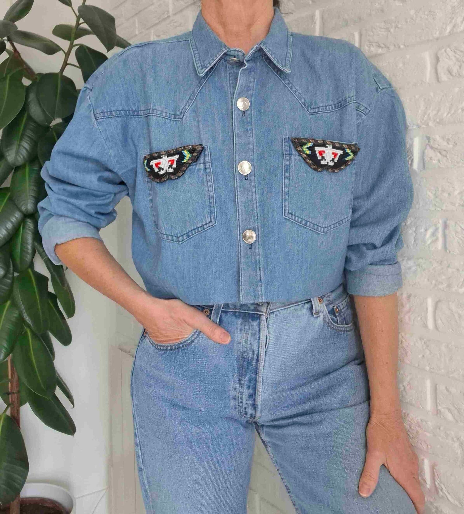 80s denim top