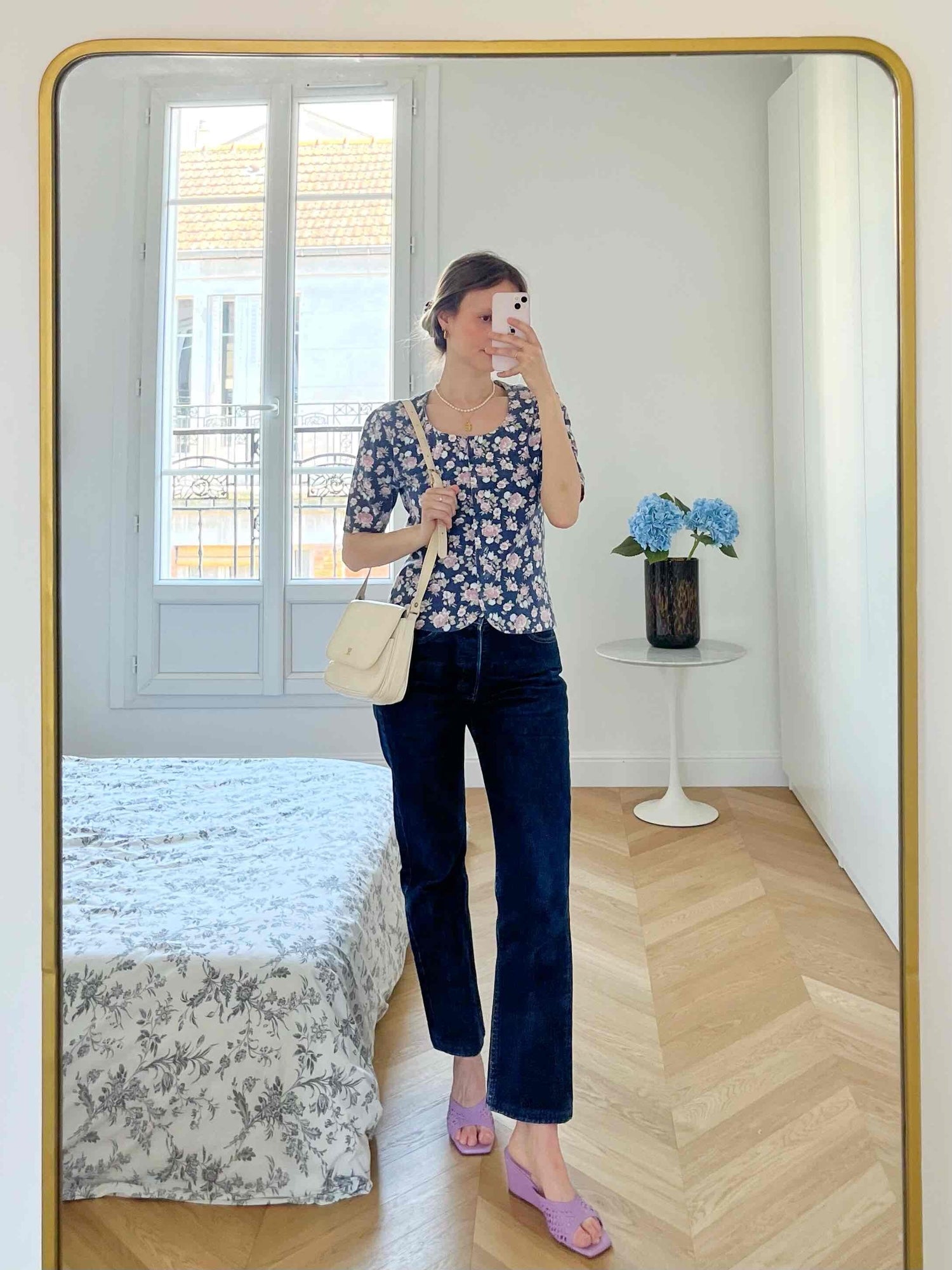 Flower-print t-shirt