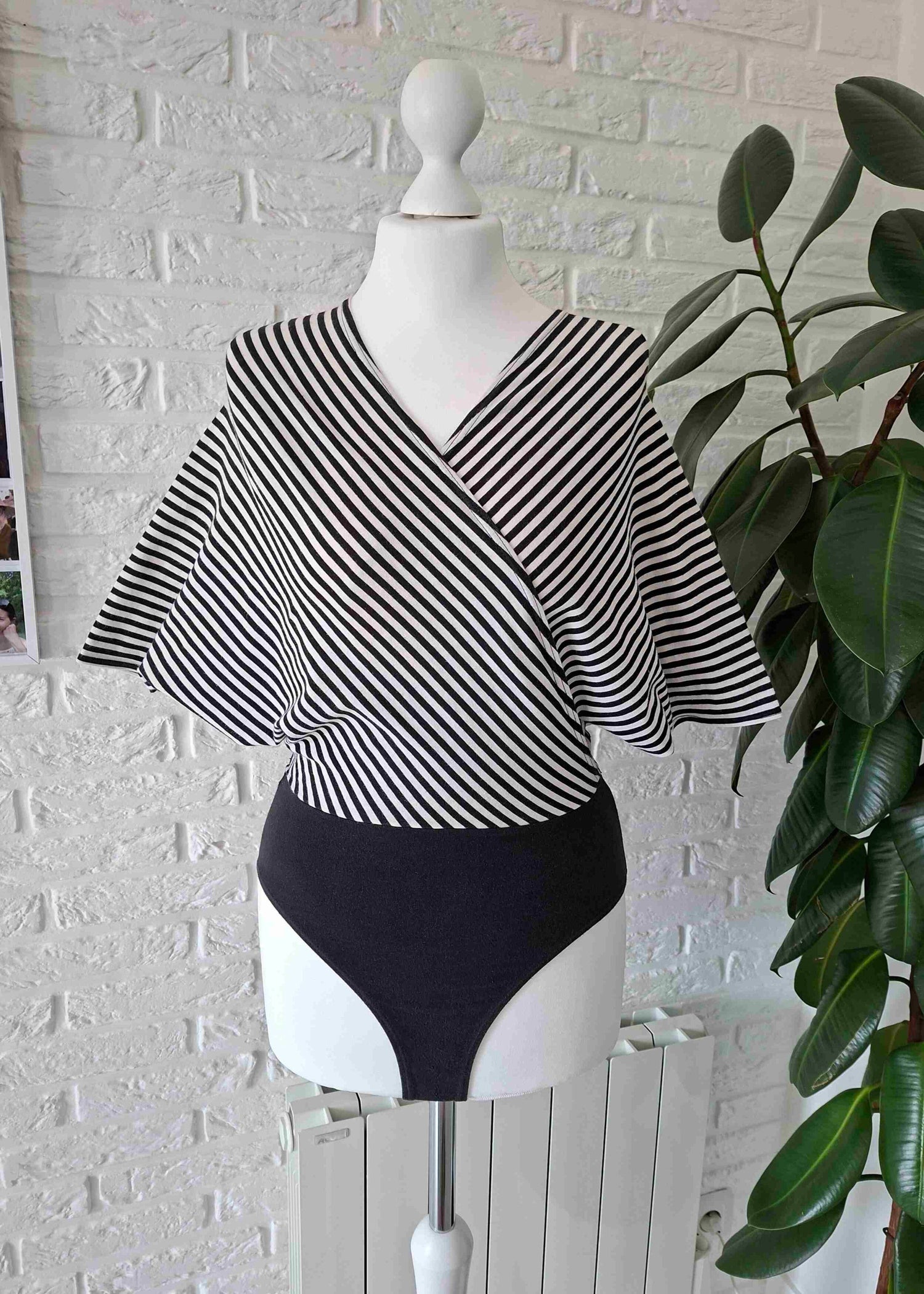 90s striped bodysuit