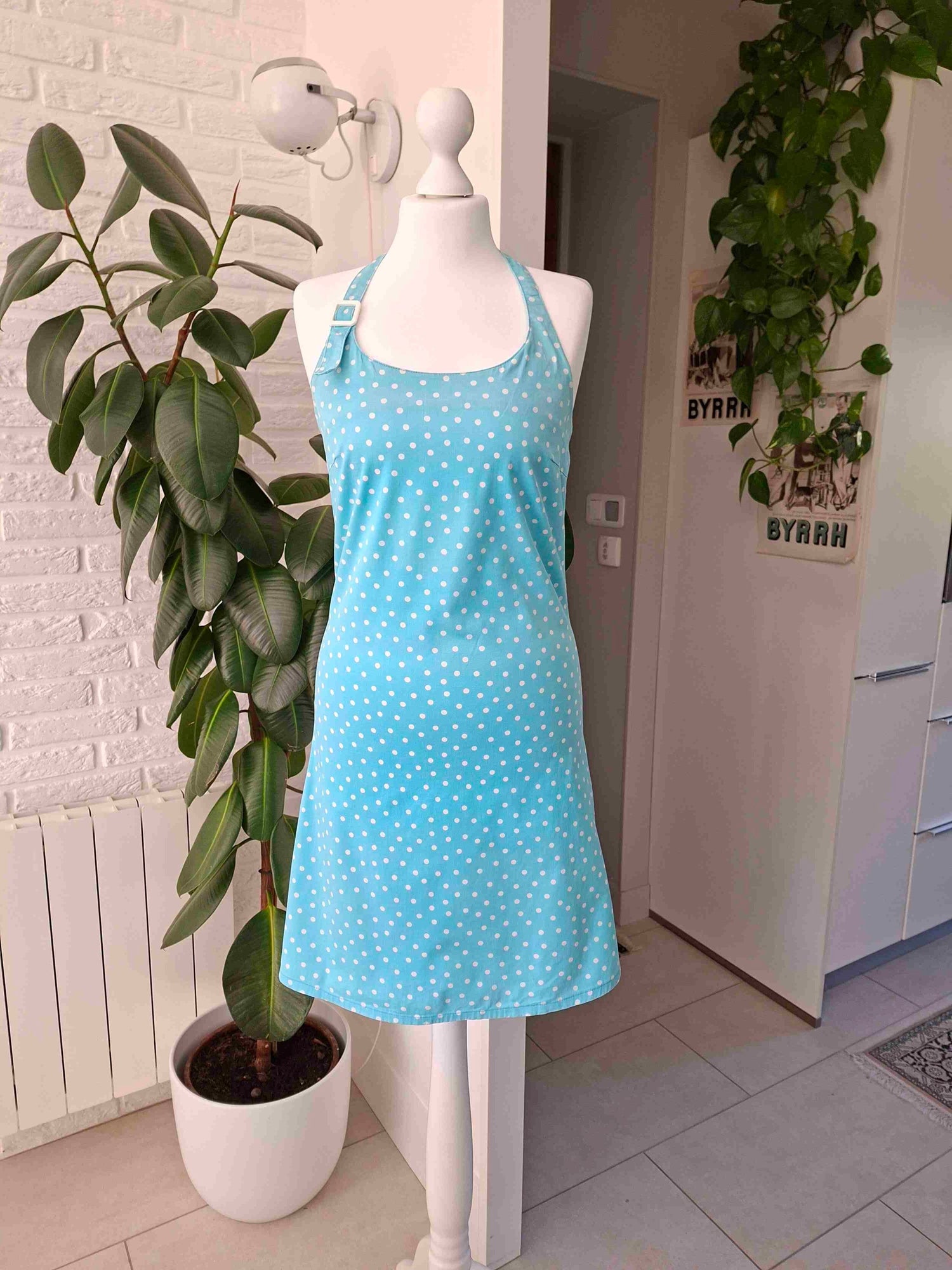 Backless polka dot dress