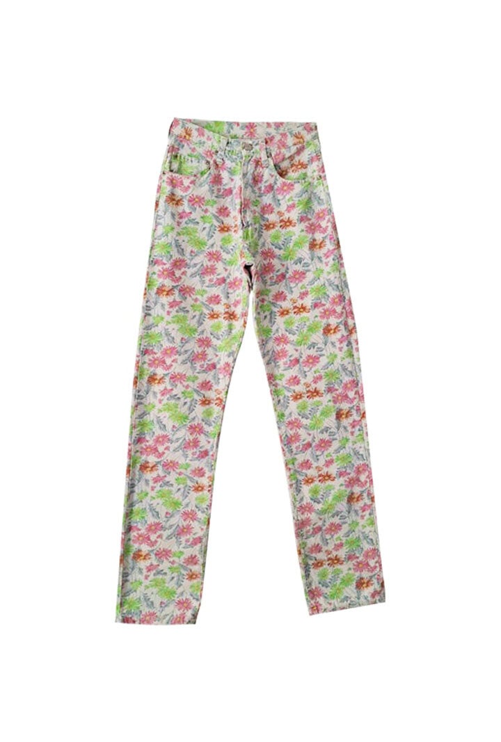 Jean à fleurs 90's